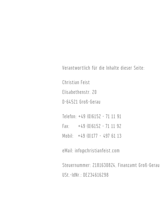 IMPRESSUM Christian Feist